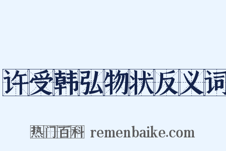 许受韩弘物状反义词是什么意思的图片